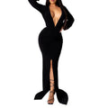 Deep V-Neck Slim-Fit Evening Dress