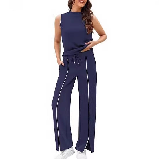 Sleeveless Tank & Wide-Leg Pants Set – Casual 2 Piece Outfit for Women
