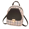 Ladies Check Lock Small Backpack One Shoulder Diagonal Handbag Coin Purse