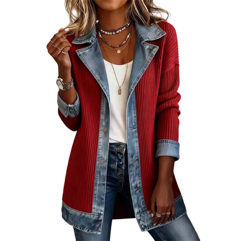 Denim Patchwork Statement Jacket