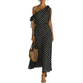Polka Dot One-Shoulder Dress – Off-Shoulder Elegant Dress for Women