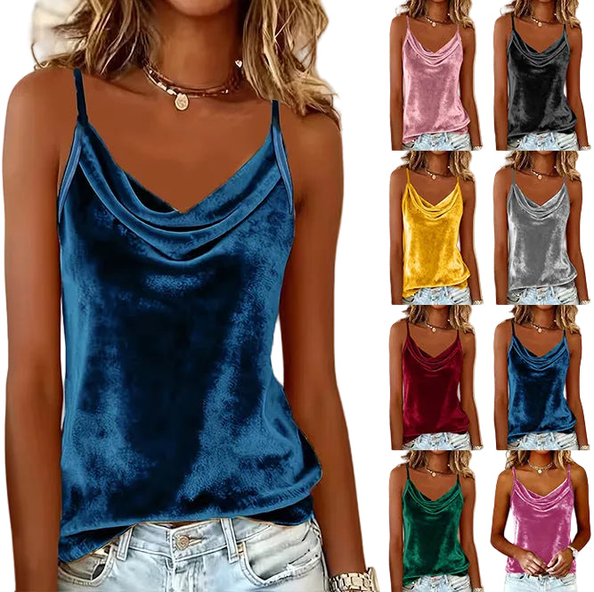 Solid Color Camisole Top – Casual Sleeveless T-Shirt for Women
