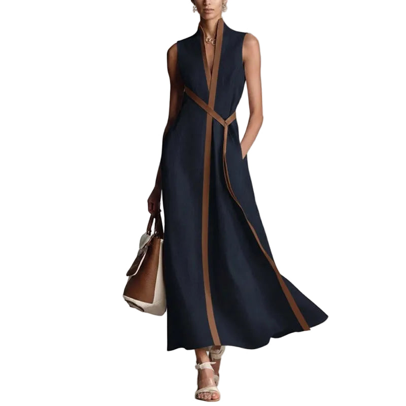 Color-Block Sleeveless Dress – Casual Everyday Dress for Women