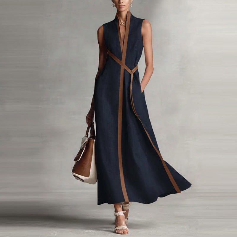 Color-Block Sleeveless Dress – Casual Everyday Dress for Women