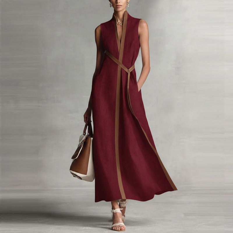 Color-Block Sleeveless Dress – Casual Everyday Dress for Women