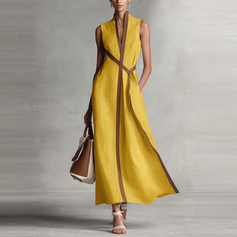 Color-Block Sleeveless Dress – Casual Everyday Dress for Women