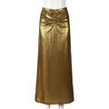 Pleated Low-Rise Skirt – Hip-Hugging Fit for Women